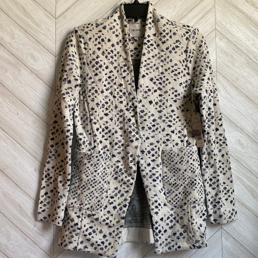 NEW Nic and Zoe printed blazer jacket PP
